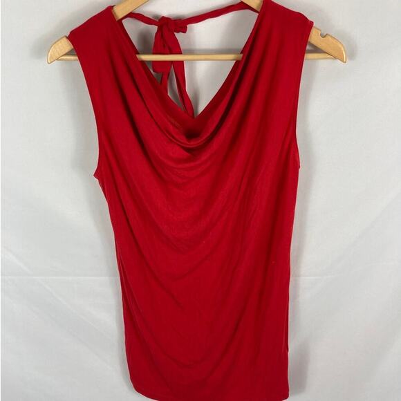 CAbi #3051 Red Top Tunic Tie at Back Neck Size XS - Picture 1 of 4